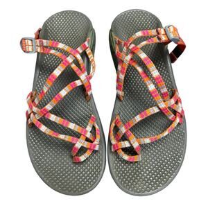 Chaco ZX/2 Classic Women’s Sandals Size 7 Orange Pink Multi Strap Adjustable